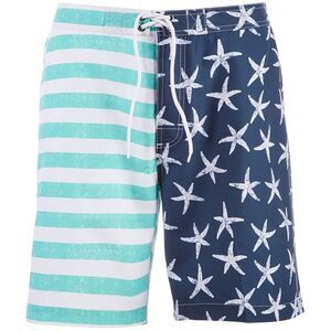 Trunks Mens Starfish Stripes Swim Bottom Trunks, Blue, S, DM